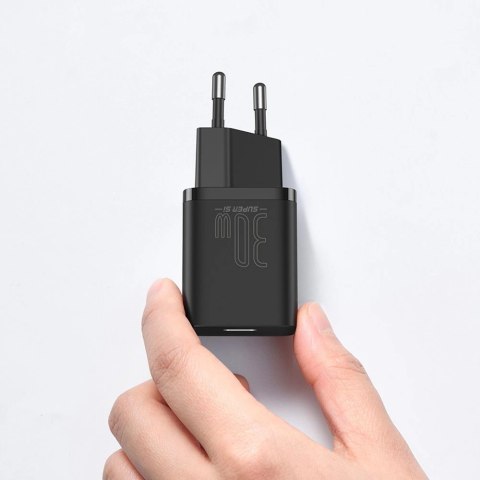 Baseus Super Si 1C szybka ładowarka USB Typ C 30W Power Delivery Quick Charge czarny (CCSUP-J01) Baseus Super Si 1C szybka ładowarka USB Typ C 30W Power Delivery Quick Charge czarny (CCSUP-J01)