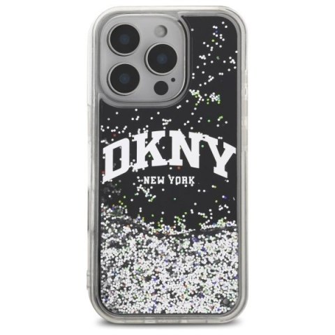 DKNY DKHCP16LLBNAEK iPhone 16 Pro 6.3" czarny/black hardcase Liquid Glitter Arch Logo DKNY DKHCP16LLBNAEK iPhone 16 Pro 6.3" czarny/black hardcase Liquid Glitter Arch Logo