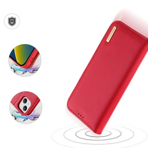 Dux Ducis Hivo skórzane etui z klapką pokrowiec ze skóry naturalnej portfel na karty i dokumenty iPhone 14 Plus czerwony Dux Ducis Hivo skórzane etui z klapką pokrowiec ze skóry naturalnej portfel na karty i dokumenty iPhone 14 Plus czerwony