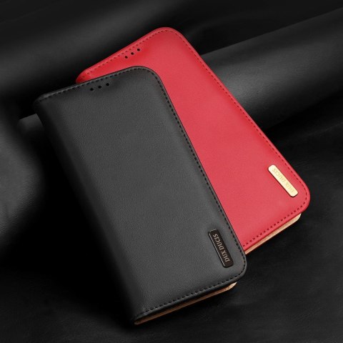 Dux Ducis Hivo skórzane etui z klapką pokrowiec ze skóry naturalnej portfel na karty i dokumenty iPhone 14 Plus czerwony Dux Ducis Hivo skórzane etui z klapką pokrowiec ze skóry naturalnej portfel na karty i dokumenty iPhone 14 Plus czerwony