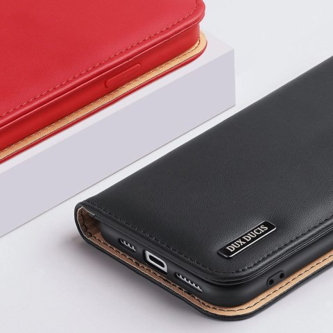 Dux Ducis Hivo skórzane etui z klapką pokrowiec ze skóry naturalnej portfel na karty i dokumenty iPhone 14 Plus czerwony Dux Ducis Hivo skórzane etui z klapką pokrowiec ze skóry naturalnej portfel na karty i dokumenty iPhone 14 Plus czerwony