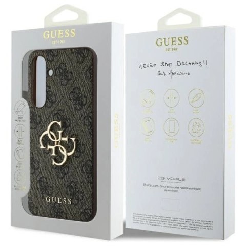 Guess GUHCS24FE4GMGBR S24 FE S721 brązowy/brown hardcase 4G Big Metal Logo Guess GUHCS24FE4GMGBR S24 FE S721 brązowy/brown hardcase 4G Big Metal Logo