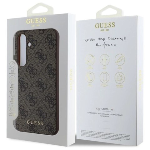 Guess GUHCS24FEG4GFBR S24 FE S721 brązowy/brown hardcase 4G Metal Gold Logo Guess GUHCS24FEG4GFBR S24 FE S721 brązowy/brown hardcase 4G Metal Gold Logo
