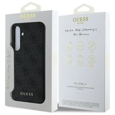 Guess GUHCS24FEG4GFGR S24 FE S721 szary/grey hardcase 4G Metal Gold Logo Guess GUHCS24FEG4GFGR S24 FE S721 szary/grey hardcase 4G Metal Gold Logo