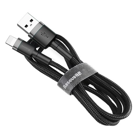 Kabel Baseus Cafule USB-A / Lightning 2.4A QC 3.0 1 m - czarno-szary Kabel Baseus Cafule USB-A / Lightning 2.4A QC 3.0 1 m - czarno-szary