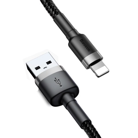 Kabel Baseus Cafule USB-A / Lightning 2.4A QC 3.0 1 m - czarno-szary Kabel Baseus Cafule USB-A / Lightning 2.4A QC 3.0 1 m - czarno-szary