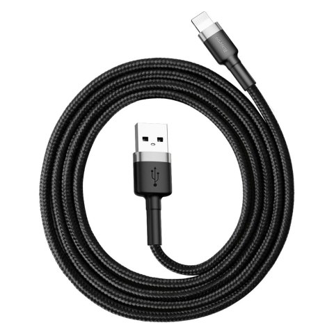 Kabel Baseus Cafule USB-A / Lightning 2.4A QC 3.0 1 m - czarno-szary Kabel Baseus Cafule USB-A / Lightning 2.4A QC 3.0 1 m - czarno-szary