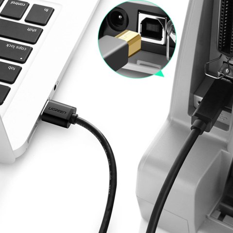Kabel Ugreen US210 10372 do drukarki USB-A 3.0 / USB-B 5Gbps 2m - czarny Kabel Ugreen US210 10372 do drukarki USB-A 3.0 / USB-B 5Gbps 2m - czarny
