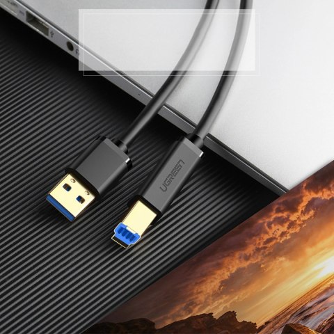 Kabel Ugreen US210 10372 do drukarki USB-A 3.0 / USB-B 5Gbps 2m - czarny Kabel Ugreen US210 10372 do drukarki USB-A 3.0 / USB-B 5Gbps 2m - czarny