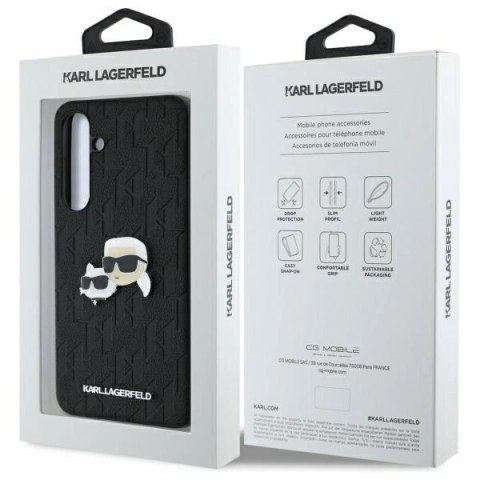 Karl Lagerfeld KLHCS24FEPGKLKCPK Sam S24 FE S721 czarny/black hardcase Monogram Karl&Chaoupette Head Pin Karl Lagerfeld KLHCS24FEPGKLKCPK Sam S24 FE S721 czarny/black hardcase Monogram Karl&Chaoupette Head Pin