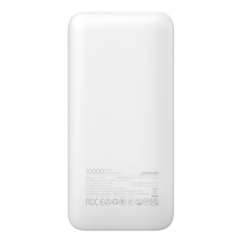 Powerbank Joyroom JR-PBF12 10000mAh 2.4A 2x USB-A 1x USB-C - biały Powerbank Joyroom JR-PBF12 10000mAh 2.4A 2x USB-A 1x USB-C - biały