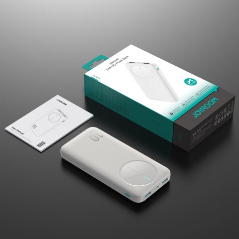 Powerbank Joyroom JR-PBF12 10000mAh 2.4A 2x USB-A 1x USB-C - biały Powerbank Joyroom JR-PBF12 10000mAh 2.4A 2x USB-A 1x USB-C - biały