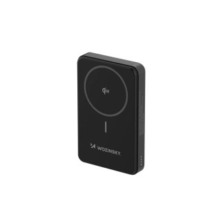 Powerbank Wozinsky WLWP-10KA0Y3S 22,5W PD Qi2 10000 mAh, z podstawką, 1x USB-A, 1x USB-C - czarny