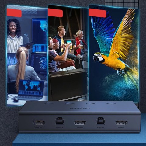 Ugreen przełącznik KVM (Keyboard Video Mouse) 4 x 1 HDMI (żeński) 4 x USB (żeński) 4 x USB Typ B (żeński) czarny (CM293) Ugreen przełącznik KVM (Keyboard Video Mouse) 4 x 1 HDMI (żeński) 4 x USB (żeński) 4 x USB Typ B (żeński) czarny (CM293)