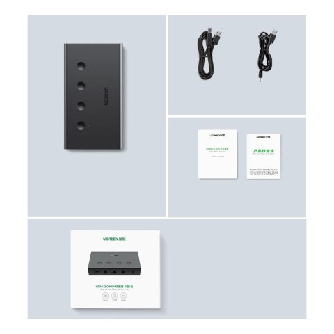 Ugreen przełącznik KVM (Keyboard Video Mouse) 4 x 1 HDMI (żeński) 4 x USB (żeński) 4 x USB Typ B (żeński) czarny (CM293) Ugreen przełącznik KVM (Keyboard Video Mouse) 4 x 1 HDMI (żeński) 4 x USB (żeński) 4 x USB Typ B (żeński) czarny (CM293)