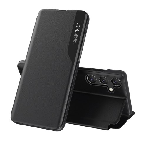 Eco Leather View Case etui do Samsung Galaxy S25 z klapką podstawka - czarne