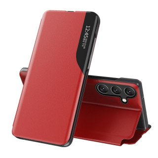 Eco Leather View Case etui do Samsung Galaxy S25 z klapką podstawka - czerwone