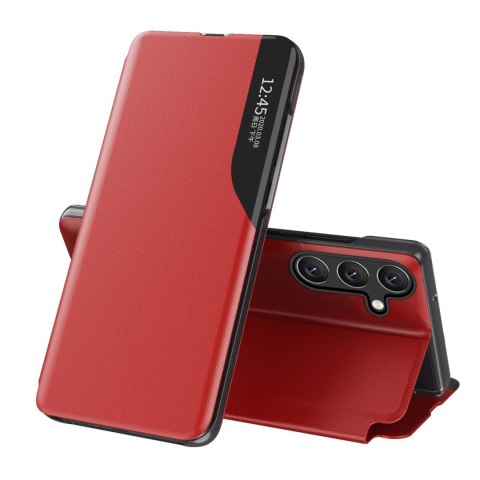 Eco Leather View Case etui do Samsung Galaxy S25 z klapką podstawka - czerwone Eco Leather View Case etui do Samsung Galaxy S25 z klapką podstawka - czerwone