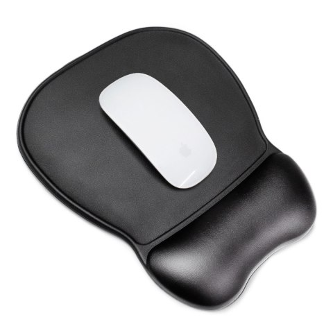 Ergonomiczna podkładka pod mysz i nadgarstek żelowa Eco skóra duża antypoślizgowa - czarna Ergonomiczna podkładka pod mysz i nadgarstek żelowa Eco skóra duża antypoślizgowa - czarna