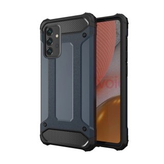 Etui pancerne Hybrid Armor Camshield z osłoną aparatu i metalowym ringiem do Samsung Galaxy S25+ - niebieskie