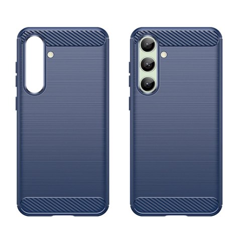 Etui silikonowe Carbon Case do Samsung Galaxy S24 FE - niebieskie