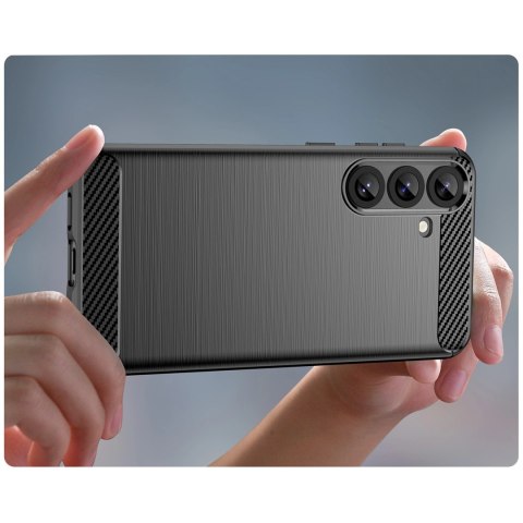 Etui silikonowe Carbon Case do Samsung Galaxy S25+ - czarne