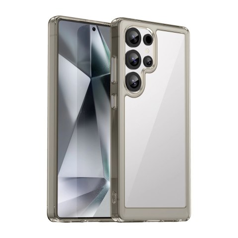 Etui silikonowe Outer Space Case z żelową ramką do Samsung Galaxy S25 Ultra - przezroczysto-czarne Etui silikonowe Outer Space Case z żelową ramką do Samsung Galaxy S25 Ultra - przezroczysto-czarne