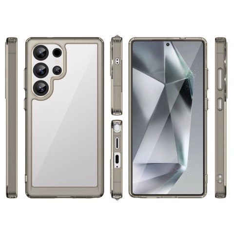 Etui silikonowe Outer Space Case z żelową ramką do Samsung Galaxy S25 Ultra - przezroczysto-czarne Etui silikonowe Outer Space Case z żelową ramką do Samsung Galaxy S25 Ultra - przezroczysto-czarne