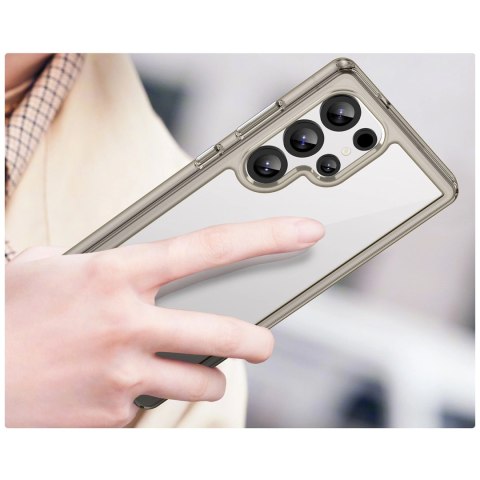 Etui silikonowe Outer Space Case z żelową ramką do Samsung Galaxy S25 Ultra - przezroczysto-czarne Etui silikonowe Outer Space Case z żelową ramką do Samsung Galaxy S25 Ultra - przezroczysto-czarne