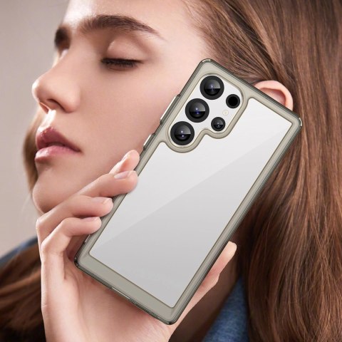 Etui silikonowe Outer Space Case z żelową ramką do Samsung Galaxy S25 Ultra - przezroczysto-czarne Etui silikonowe Outer Space Case z żelową ramką do Samsung Galaxy S25 Ultra - przezroczysto-czarne