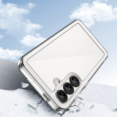 Etui silikonowe Outer Space Case z żelową ramką do Samsung Galaxy S25 - przezroczysto-czarne Etui silikonowe Outer Space Case z żelową ramką do Samsung Galaxy S25 - przezroczysto-czarne