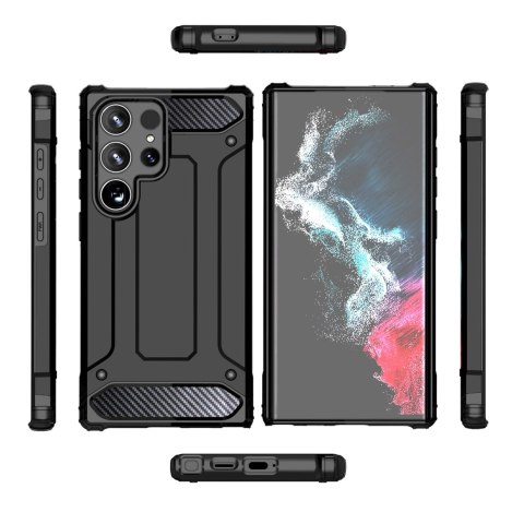 Hybrid Armor etui na Samsung Galaxy S25 Ultra pancerny hybrydowy pokrowiec - czarne
