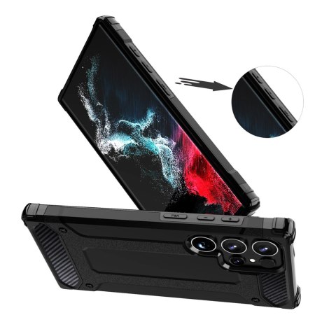 Hybrid Armor etui na Samsung Galaxy S25 Ultra pancerny hybrydowy pokrowiec - czarne