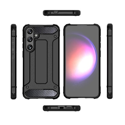 Hybrid Armor etui na Samsung Galaxy S25 pancerny hybrydowy pokrowiec - czarne