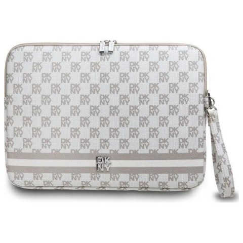 Pokrowiec na laptopa DKNY Sleeve Checkered Pattern Printed Stripes 14" - beżowy Pokrowiec na laptopa DKNY Sleeve Checkered Pattern Printed Stripes 14" - beżowy