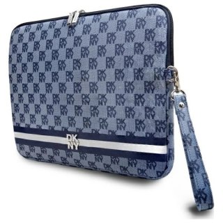 Pokrowiec na laptopa DKNY Sleeve Checkered Pattern Printed Stripes 14" - niebieski