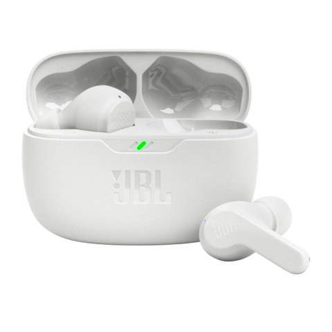 Słuchawki JBL Wave Beam bezprzewodowe dokanałowe Bluetooth 5.2 IP54 IPX2 - białe Słuchawki JBL Wave Beam bezprzewodowe dokanałowe Bluetooth 5.2 IP54 IPX2 - białe