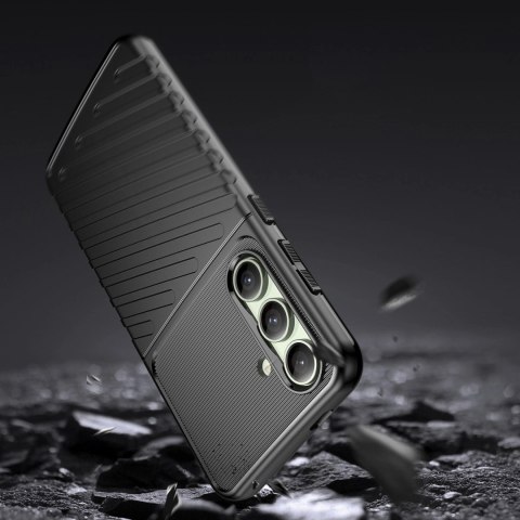 Thunder Case etui do Samsung Galaxy S24 FE silikonowy pancerny pokrowiec - czarne