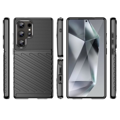 Thunder Case etui do Samsung Galaxy S25 Ultra silikonowy pancerny pokrowiec - czarne