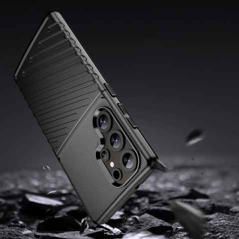 Thunder Case etui do Samsung Galaxy S25 Ultra silikonowy pancerny pokrowiec - czarne