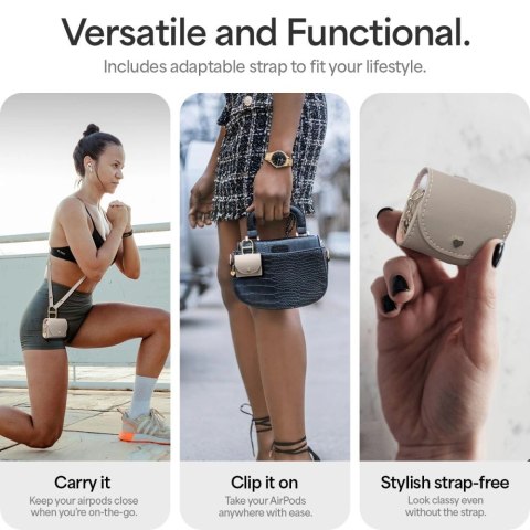 Etui Spigen Cyrill Mini Bag na AirPods 4 - beżowe Etui Spigen Cyrill Mini Bag na AirPods 4 - beżowe
