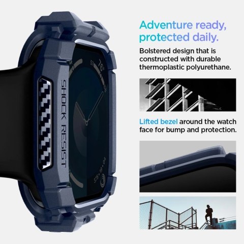 Etui Spigen Rugged Armor na Apple Watch 10 46 mm - granatowe Etui Spigen Rugged Armor na Apple Watch 10 46 mm - granatowe