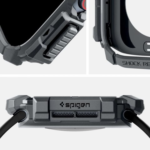 Etui Spigen Rugged Armor na Apple Watch 10 46 mm - szare Etui Spigen Rugged Armor na Apple Watch 10 46 mm - szare