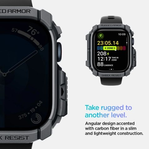 Etui Spigen Rugged Armor na Apple Watch 10 46 mm - szare Etui Spigen Rugged Armor na Apple Watch 10 46 mm - szare