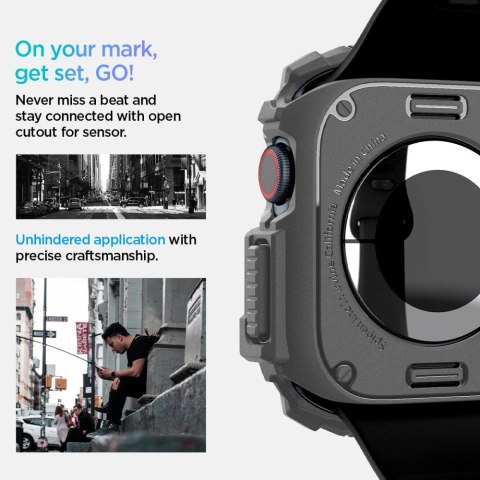 Etui Spigen Rugged Armor na Apple Watch 10 46 mm - szare Etui Spigen Rugged Armor na Apple Watch 10 46 mm - szare