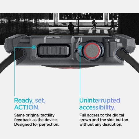 Etui Spigen Rugged Armor na Apple Watch 10 46 mm - szare Etui Spigen Rugged Armor na Apple Watch 10 46 mm - szare