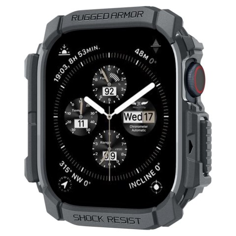 Etui Spigen Rugged Armor na Apple Watch 10 46 mm - szare Etui Spigen Rugged Armor na Apple Watch 10 46 mm - szare