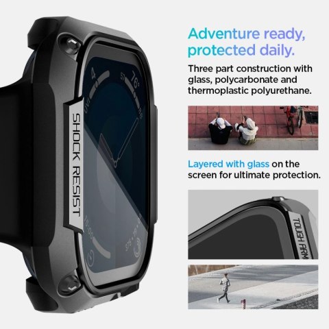 Etui Spigen Tough Armor na Apple Watch 10 46 mm - czarne