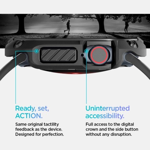 Etui Spigen Tough Armor na Apple Watch 10 46 mm - czarne