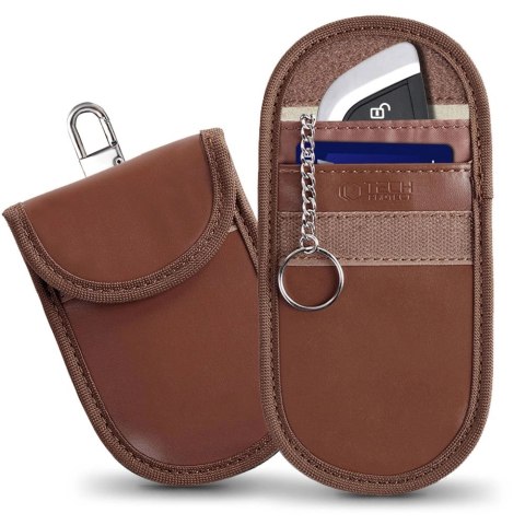 Etui na kluczyki samochodowe Tech-Protect KLR100 blokujące RFID- brązowe